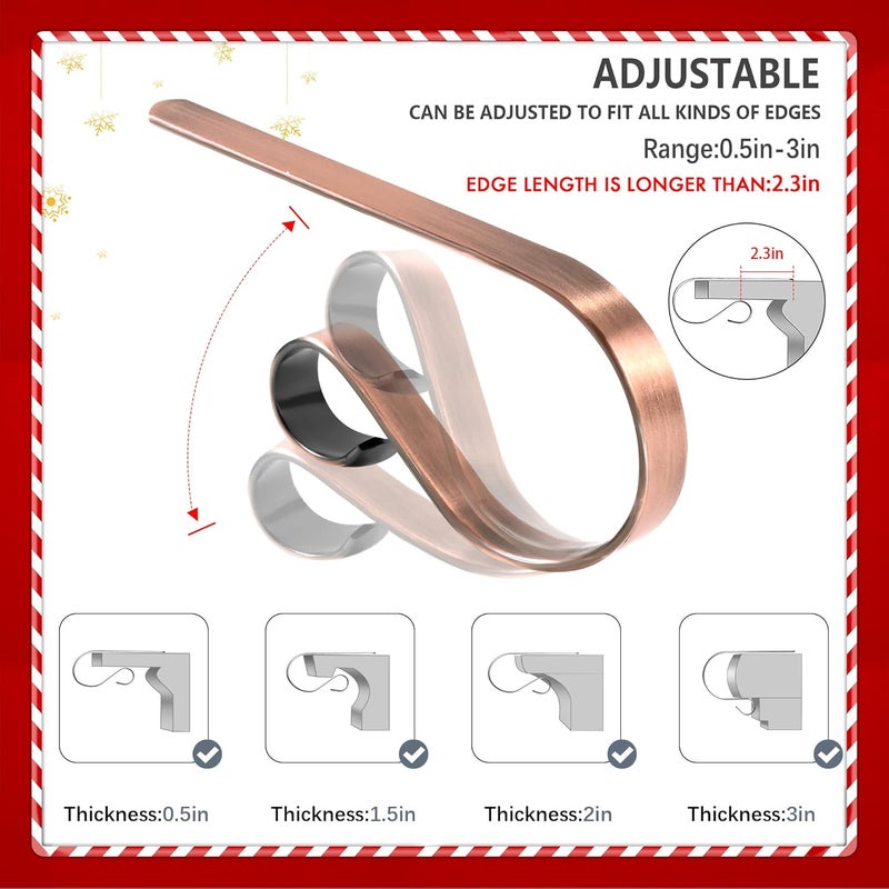 Doitory Christmas Stocking Holder Hanger,6 Pack Adjustable Stocking Holders for Mantle and Fireplace Metal Decoration for Xmas Holiday Party - Image 3